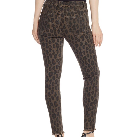Aqua Frayed Ankle Skinny Jeans in Leopard - Picture 2 of 6
